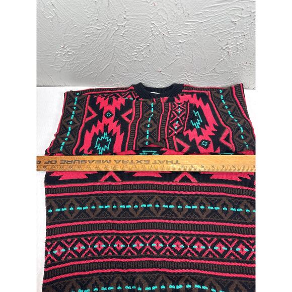 Vintage Croquet Club Womens Pullover Sweater Geometric Knit 80s Funky Size 1X - Picture 6 of 6